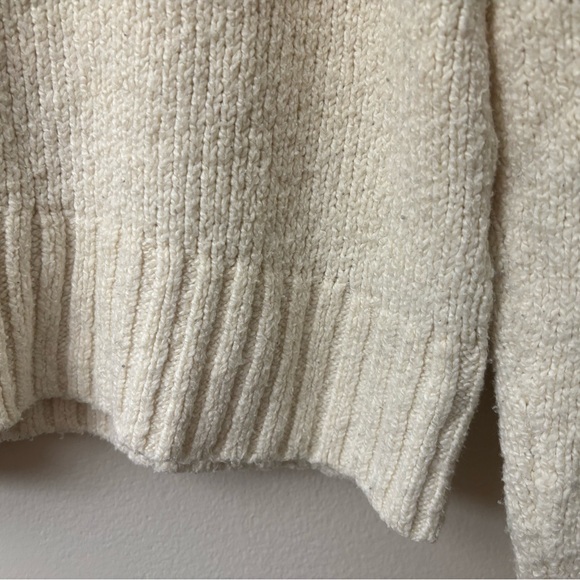 Maeve Anthropologie Cream Cropped Knit Sweater Size Small Cozy Boho - Picture 3 of 9